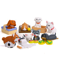 Chiens miniatures 3D Poupée PVC Chiot Figurines Maison Table Top Décoration Unique Dollhouse Cadeaux
