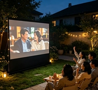 Écran de projection manuel de 60 pouces 16:9, sur pied, mobile, pour cinéma maison, facile à transporter, plein écran