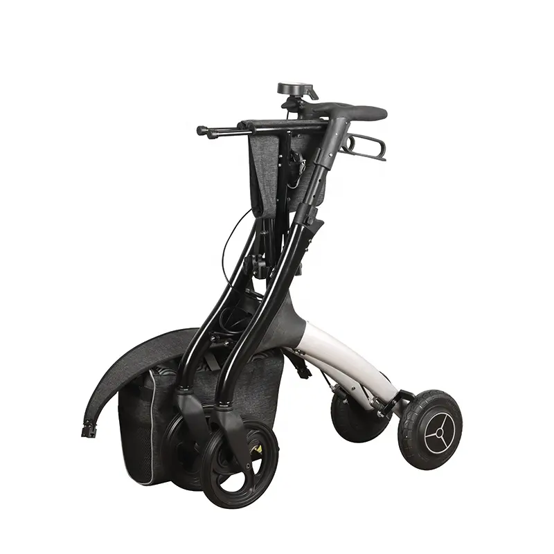 Yaşlı için katlanır taşınabilir hafif alüminyum elektrikli Rollator Walker