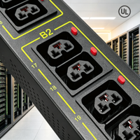 PDU intelligent certifié UL avec télécommande, 36 prises IEC C13 C19, PDU commuté avec 9 disjoncteurs