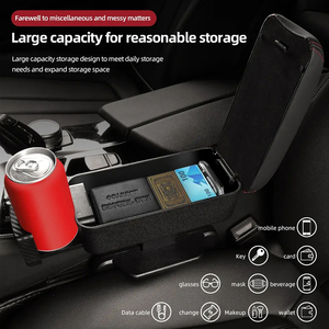 Organisateur de rangement pour accoudoir de voiture, coussin rehausseur pour <span class=keywords><strong>console</strong></span> <span class=keywords><strong>centrale</strong></span>, repose-coude pour fente de siège auto, porte-bouteille d'eau - Product Image 5