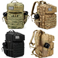 Sac à dos tactique 45L Oxford imperméable antivol avec cadre externe, système Molle, sangle à chaîne, style anglais pour le camping en plein air