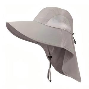 Yx Women's Adjustable Wide Uv Foldable Waterproof Fish <b>Hat</b> with Neck Flap <b>Light</b>-purple 100% Polyester - Product Image 4