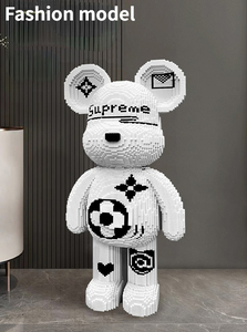 Nuevas Llegadas, <span class=keywords><strong>Mini</strong></span> Bloques de Construcción Armables, Oso de 93 cm, Colección de Micro Bloques de Construcción, Figuras de Oso Bearbrick, Juguetes con Luz LED - Product Image 2