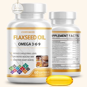 Suplemento de Omega 3 para la salud del corazón Cápsula de cápsulas blandas de aceite de linaza extra fuerte - Product Image 1