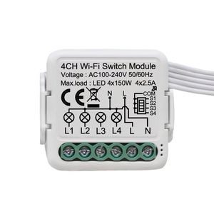 Tuya WiFi inteligente hogar DIY pared 1 Gang 2 Gang 3/4 Gang Módulo de interruptor de luz de 2 vías funciona con Alexa google home e IFTTT - Product Image 4
