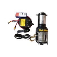 Treuil électrique en acier 24V/12V 20000LBS avec câble en acier et télécommande pour bateaux, véhicules tout-terrain, remorques, petites grues et auto-sauvetage
