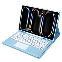 iPad Pro 13" 2025 için Kalem Yuvası ve 2.4Ghz Kablosuz Dokunmatik Klavyeli USB Split-İnce Membran Tablet Kılıfı