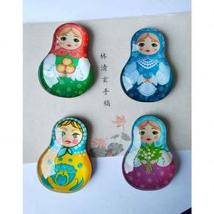 Imán de nevera 3D moderno con diseño de muñeca Matryoshka, recuerdo creativo de resina y poliéster para nevera. - Product Image 6