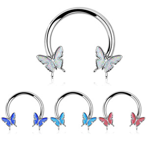 Anneau de nez papillon en acier inoxydable 1,2 mm 16G 10 mm Bijoux de piercing unisexe - Product Image 2