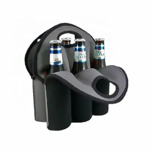 Enfriador de botellas de bebidas personalizado, soporte de neopreno para botellas de vino y cerveza, bolsa enfriadora para almacenamiento de cerveza, paquete de 6 uds.