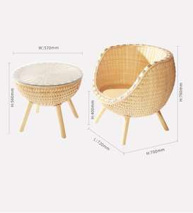 Meubles de <span class=keywords><strong>jardin</strong></span> modernes en forme de boule, ottoman rond en rotin <span class=keywords><strong>tressé</strong></span> large, chaises longues KC159 - Product Image 6