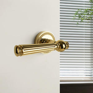 Cerradura de Puerta de Latón de Moda al por Mayor de Fábrica, Manija de Puerta de Paso Silenciosa Moderna para Puerta de Madera, para Apartamento, Baño, Cocina - Product Image 3