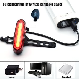 Luz Trasera para Bicicleta Recargable por USB, 120 Lúmenes, Impermeable, con 6 Modos, Fácil de Instalar, Luz LED Roja y Azul para Ciclismo - Product Image 4