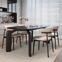 Table à manger carrée moderne de luxe en pierre frittée pour 6 personnes, idéale pour appartement et usage domestique