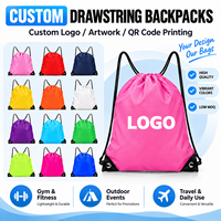 Sac à dos à cordon personnalisé imprimé, sac de sport pour la natation, la gym, le fitness, les voyages en plein air, les événements d'équipe, vente en gros
