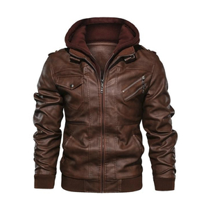 OEM Customizable Men's Woolen <b>Genuine</b> <b>Leather</b> <b>Jacket</b> Plain and Fashionable Style - Product Image 2