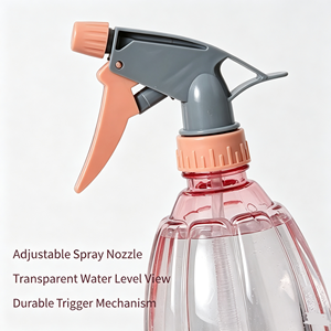 Pulvérisateur à gâchette en plastique rose, buse à jet réglable, arrosoir manuel pour jardin, nettoyage domestique - Product Image 2