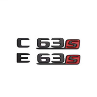 Emblème de coffre arrière de voiture chromé noir ABS C63S/E63S/S63S, lettres autocollantes, logo arrière