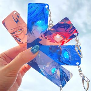 Luminous Acrylic <b>Keychain</b> Long Strip Glowing Eye Pattern Pendant Cartoon <b>Anime</b> Merchandise Accessories - Product Image 2