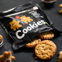 Emballage individuel imprimé sur mesure pour biscuits, gâteaux secs, en-cas, sac plat, résistant à l'humidité, en plastique, fermeture à 3 côtés, sac en Mylar