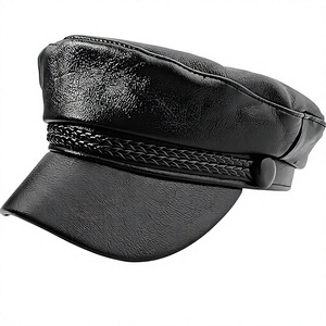 Unisex PU Leather Baseball Cap Braided <b>Band</b> Button Casual Style for Adults 56-58CM Adjustable Breathable Waterproof Four Seasons - Product Image 1
