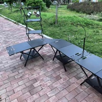 Table tactique robuste à hauteur réglable, pliable, avec pieds en acier au carbone, pour le tir en plein air, les pique-niques