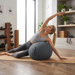 Copertura per palla da yoga e fitness, fodera rimovibile e lavabile con maniglia per palloni con diametro da 20-29,9 pollici - Product Image 4