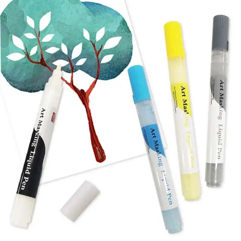 KHY Free Sample Custom Non-toxic Erasable DIY Drawing Fluid Pump Marker Art Masking Blank Marker Pen Set