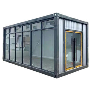 Casa Contenedor de Acero de Alta Calidad, Diseño Mediterráneo con Paredes de Vidrio, Villa Móvil Prefabricada, Edificio Modular para Centro Comercial - Product Image 1