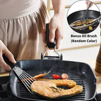 Spatule à poisson en acier inoxydable de haute qualité, durable, avec manche en alliage d'aluminium, dessus en silicone, bord souple, spatule à fentes, nouveauté 2023