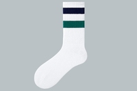 Chaussettes de sport unisexes à rayures, coton, moyen haut tube, extérieur athlétique, baseball, cyclisme, vêtements rétro, étudiants mignons, style unisexe
