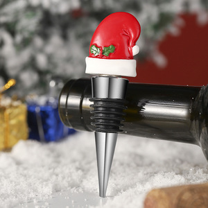 Christmas <b>Hat</b> Wine Stopper Resin Santa Design Bottle Seal For <b>Holiday</b> Gift Decor - Product Image 1