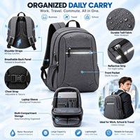 Sac à dos scolaire en nylon personnalisé avec logo OEM ODM, réfléchissant et sécurisé, pour le bureau, les voyages, vente en gros