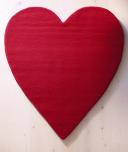 Alfombra antideslizante de lana moderna de primera calidad con mechones a mano, pelo alto, diseño rojo en forma de corazón, sala de estar abstracta, comedor, dormitorio para niños, hogar - Product Image 2