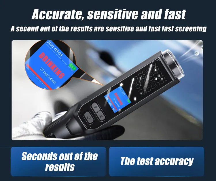 Tester alkohol tiup tipe sel bahan bakar akurasi terbaik Breathalyzer Digital cepat Alco detektor alkohol Breathalyzer penguji alkohol napas