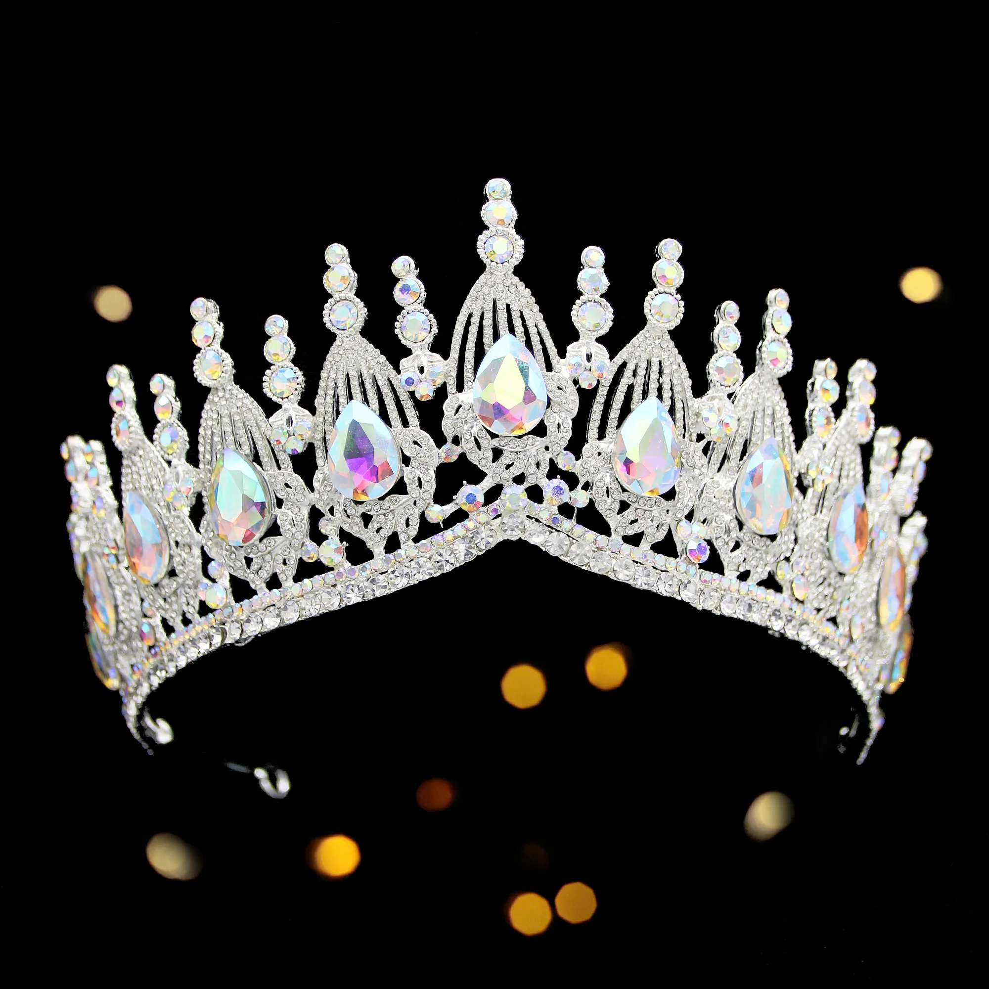 Đám Cưới Kim Cương Vương Miện Pageant Lớn Rhinestone Bướm Vương Miện Sang Trọng Cô Dâu Tiaras 1 Mảnh Cây Đũa Phép Thiết Lập