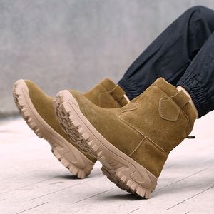 Bottes de neige pour hommes, fourrure de mouton épaisse, imperméables, résistantes au froid, antidérapantes, talon moyen, pour l'extérieur en hiver - Product Image 4