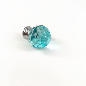 CX711 <b>Midcentury</b> Design Glass Zinc Base Cabinet Door Handle Knob for <b>Wardrobe</b> Durable Eco-Friendly Decorative Sky Blue - Product Image 3