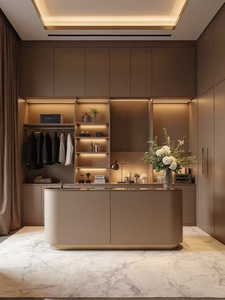<span class=keywords><strong>Dressing</strong></span> sur mesure pour toute la maison, style moderne, <span class=keywords><strong>avec</strong></span> portes coulissantes et îlot de rangement pour la salle à manger - Product Image 5
