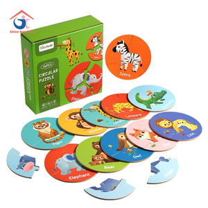 Nouveaux produits de dropshipping 2026 : Jouet puzzle en bois circulaire éducatif pour enfants, 36 pièces, pour le développement cognitif - Forêt et Marine - Product Image 1