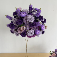 Décoration d'allée de mariage, boule de fleurs en soie, centre de table de mariage, arrangement floral lavande violet, décoration florale pour centre de table