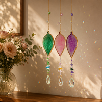 Attrape-soleil en résine en forme de feuille, carillon éolien, ornement de fenêtre, art mural, attrape-soleil décoratif pour la maison, idéal pour le dropshipping