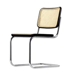 工厂高品质中国制造椅子经典时尚金属镀铬结构木架藤椅