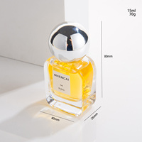 Flacon de parfum vaporisateur transparent en verre rectangulaire minimaliste et portable de 15 ml avec capuchon – Élégant et mignon