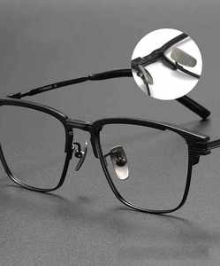 Célèbre marque Designer lunettes de soleil titane plein cadre lunettes chic carré ombre demi-cadre 2024 Logo personnalisé lunettes démo <span class=keywords><strong>Le</strong></span> - Product Image 5