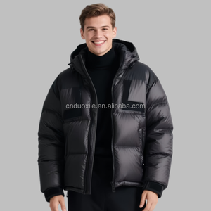 Biker à capuche Softshell fermeture éclair personnalisé doudoune hommes hiver extérieur bulle poisson-globe épais chasse course Football manteau - Product Image 6