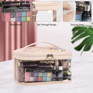 Clear <b>Makeup</b> Organizer Bag Portable Cosmetic Bag, Cute Transparent <b>Case</b> for Women and Girls Traveling Storage with Zipper - Product Image 4