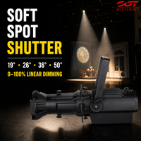 Projecteur LED COB 200W CRI95 3200K 5600K DMX512 19/26/36/50 °   Lampe projecteur ellipsoïdale à lentille optique K9 pour boîte de nuit
