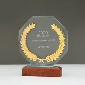 الجملة هايت الجودة كريستال جوائز جائزة الجولف مخصص 3d الليزر engrving كريستال الزجاج درع الجوائز للأعمال هدية